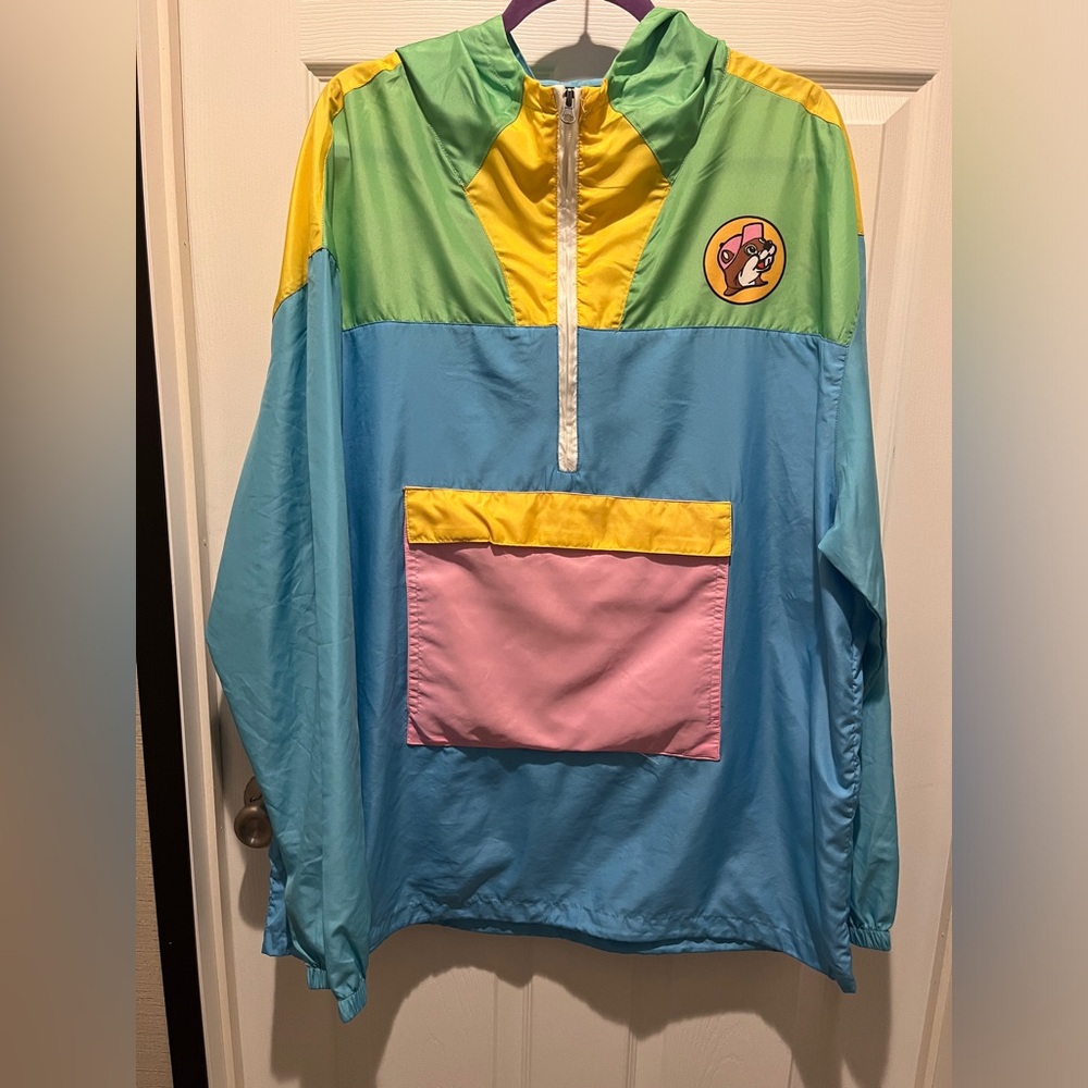 Buc-ees color block quarter zip pullover anorak XL